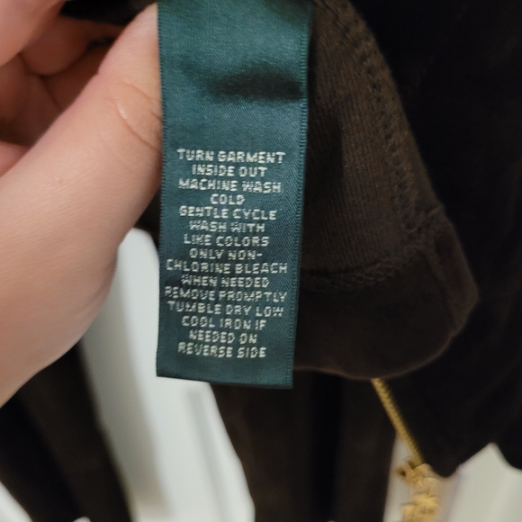 Lauren Ralph Lauren Brown Velour Tracksuit Women's Size Large - Picture 10 of 14